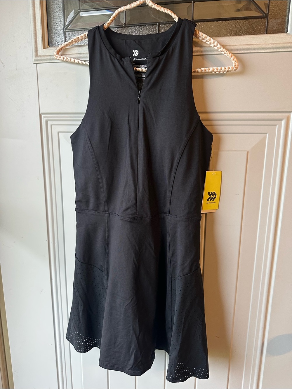 all in motion Black Sleeveless Zip-Front Athletic Mini Dress